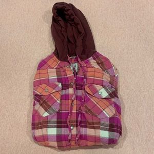 Plaid Shirt with Hoodie